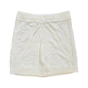 Maeve White Mini Cable Knit Skirt Sz L